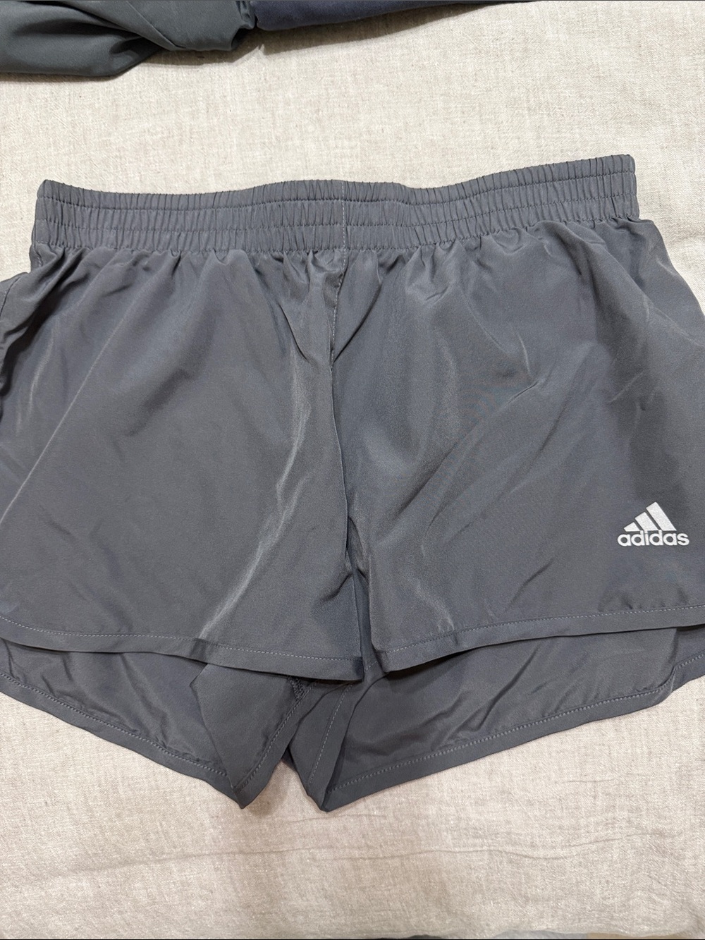 adidas Women’s Charcoal Gray Athletic Shorts with Logo